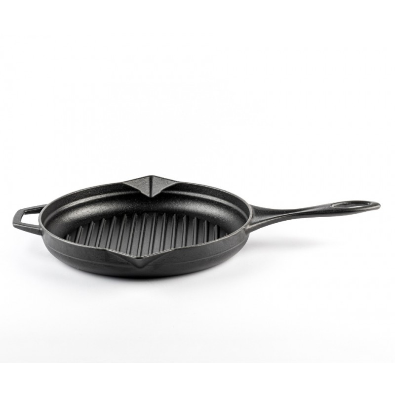 Poêle grill en fonte émaillée Hosse, Black Onyx, Ф24cm | Poêle grill en fonte | Poêle en fonte |