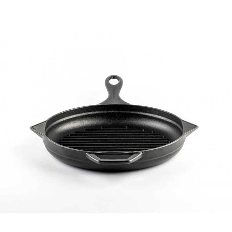 Poêle grill en fonte émaillée Hosse, Black Onyx, Ф28cm | Poêle grill en fonte | Poêle en fonte |