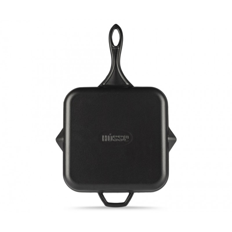 Poêle grill en fonte émaillée Hosse, Black Onyx, 28x28cm | Poêle grill en fonte | Poêle en fonte |