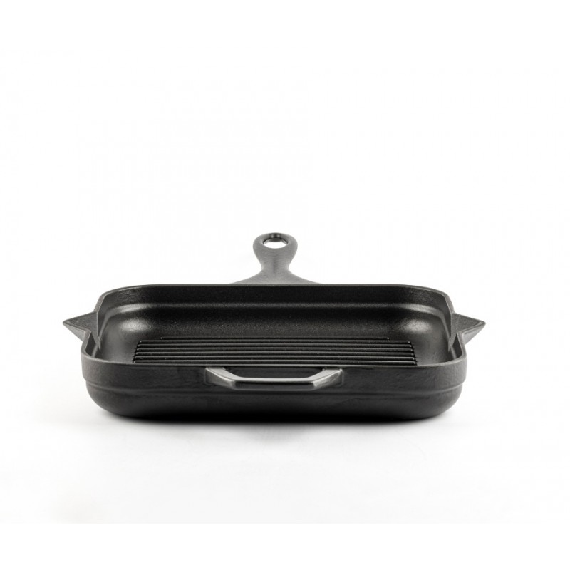 Poêle grill en fonte émaillée Hosse, Black Onyx, 28x28cm | Poêle grill en fonte | Poêle en fonte |