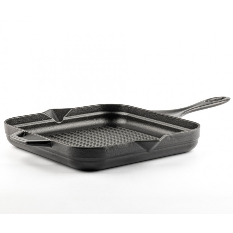 Poêle grill en fonte émaillée Solagio, Black Onyx, 28x28cm - Poêle en fonte