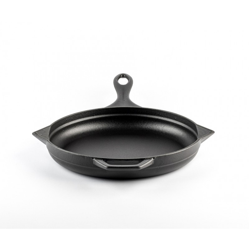 Poêle en fonte émaillée Hosse, Black Onyx, Ф24cm | Poêle plate en fonte | Poêle en fonte |