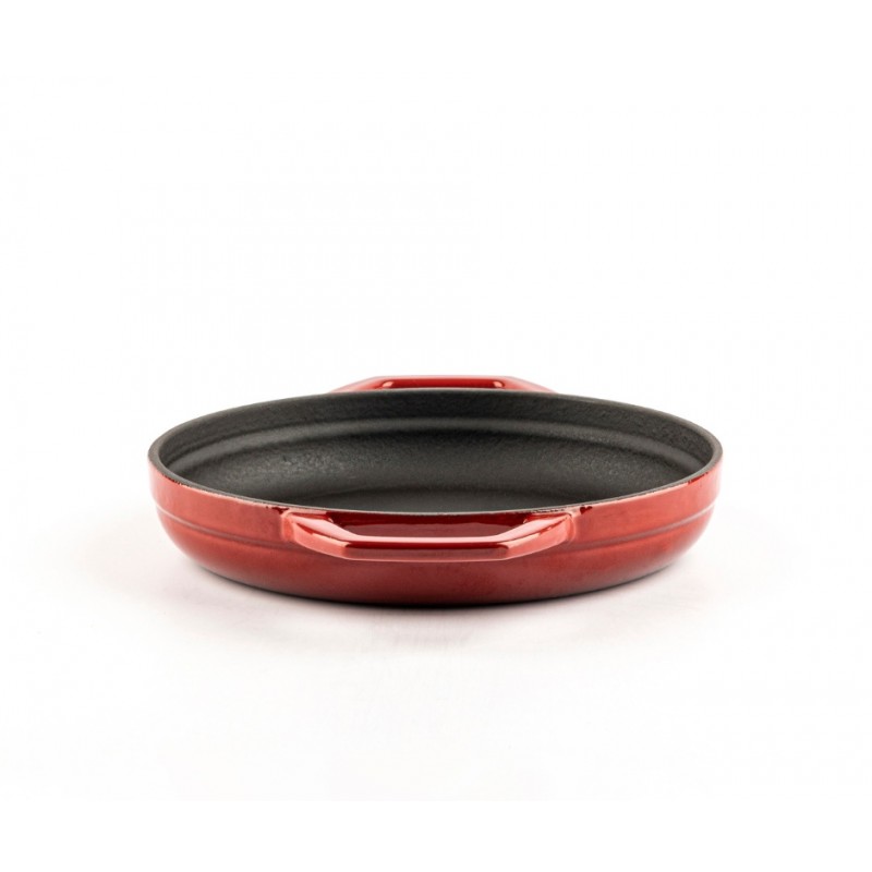 Poêle en fonte avec deux poignées émaillée Hosse, Rubin, Ф19cm | Poêle plate en fonte | Poêle en fonte |
