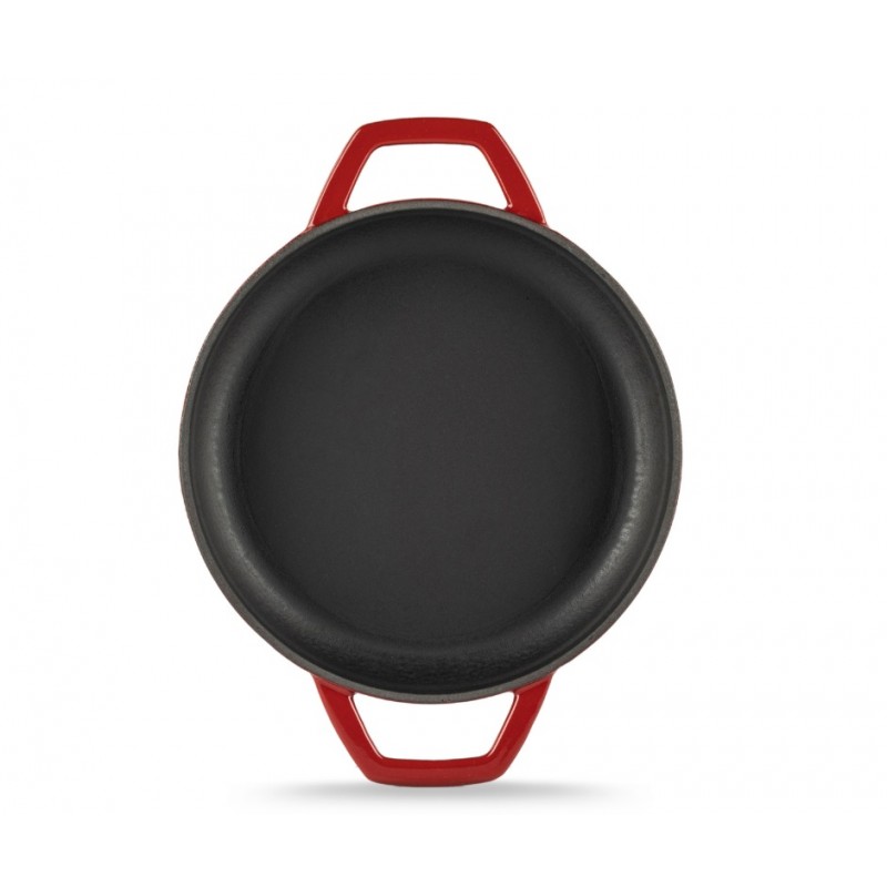 Poêle en fonte avec deux poignées émaillée Hosse, Rubin, Ф22cm | Poêle plate en fonte | Poêle en fonte |