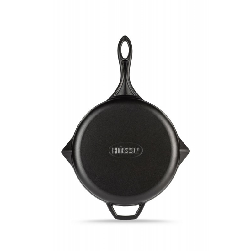 Poêle grill en fonte émaillée Hosse, Black Onyx, Ф24cm | Poêle grill en fonte | Poêle en fonte |