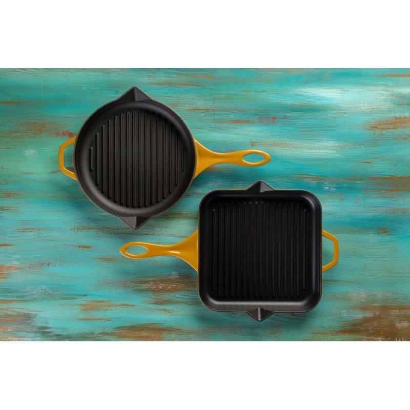 Poêle grill en fonte émaillée Hosse, Dijon, 28х28cm | Poêle grill en fonte | Poêle en fonte |
