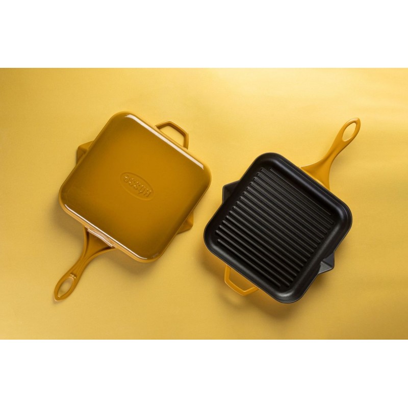 Poêle grill en fonte émaillée Hosse, Dijon, 28х28cm | Poêle grill en fonte | Poêle en fonte |