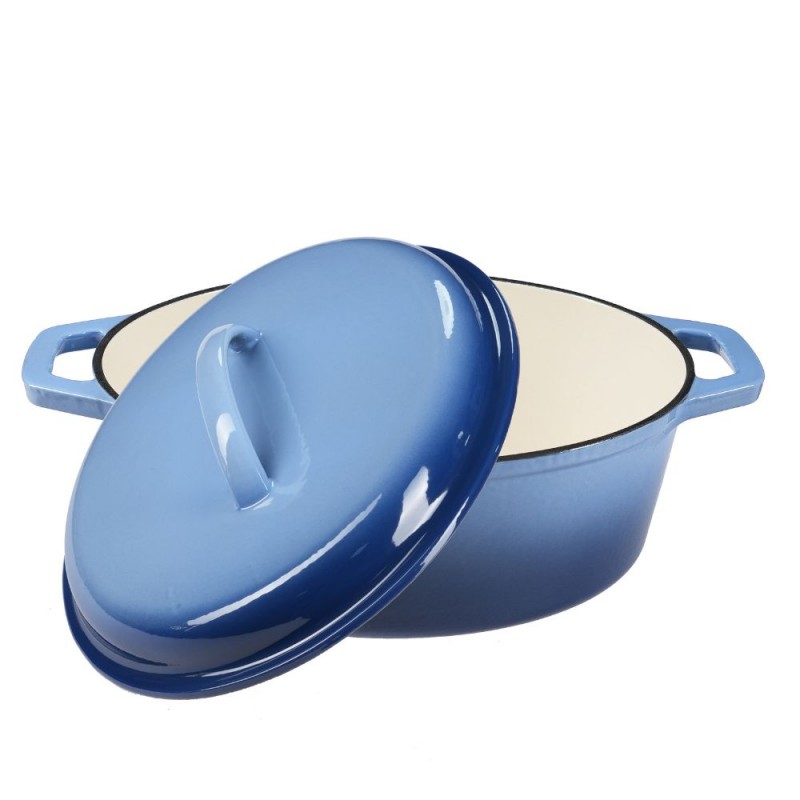 Cocotte en fonte émaillée, Bleu, ovale, 33x27см - 